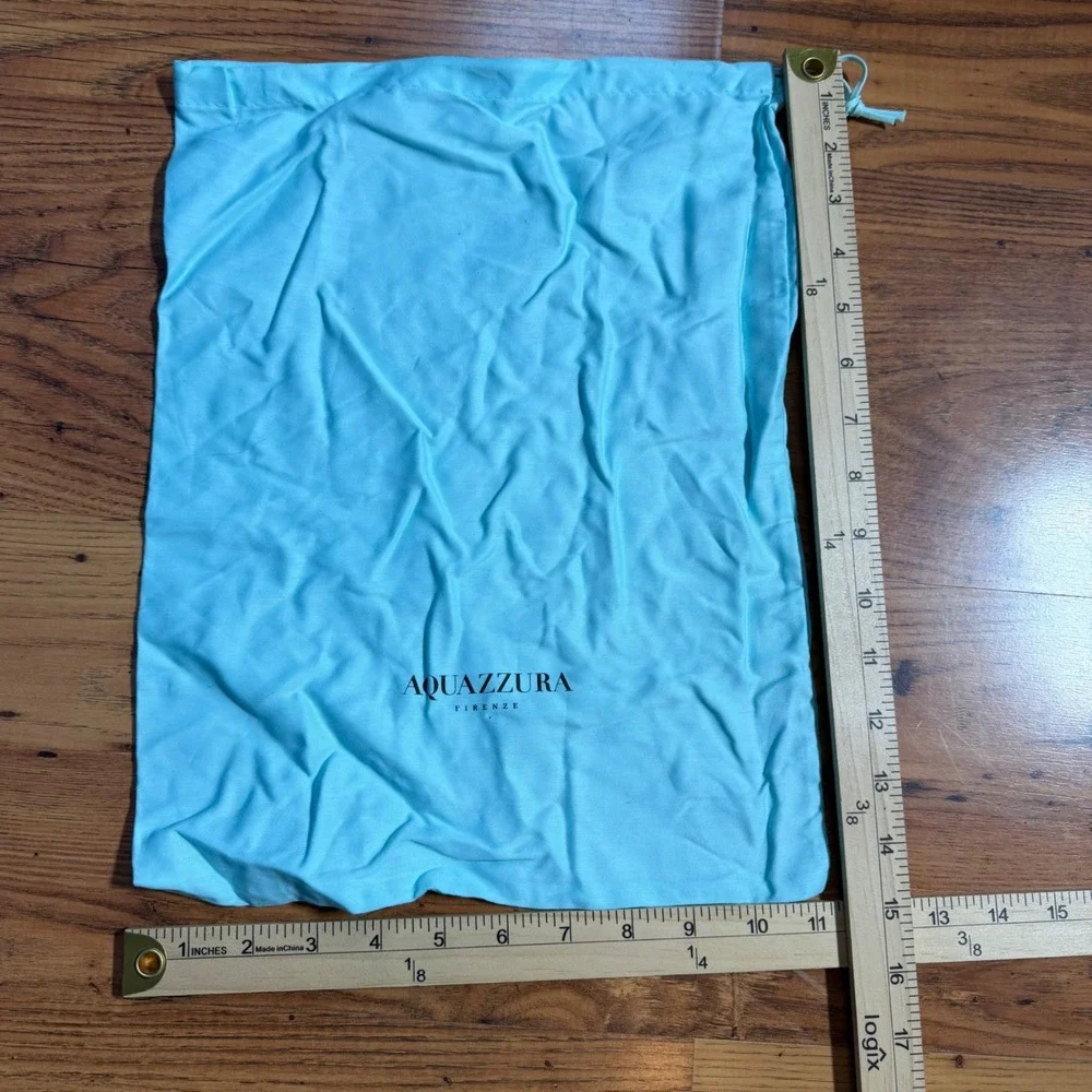 Aquazzura Firenze Turquoise Blue Shoe Dust Bags Set o3 Pineapple Logo Drawstring
